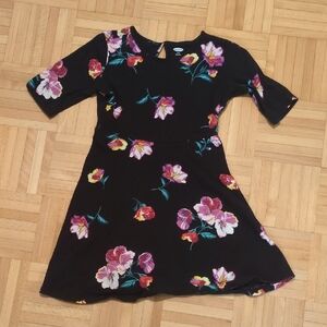 Old Navy Black Dress with Floral Print